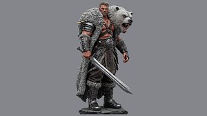 Tribal Bear-Warrior Cinematic Fantasy Character 3D model