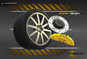 Sport Car Wheel Lowpoly