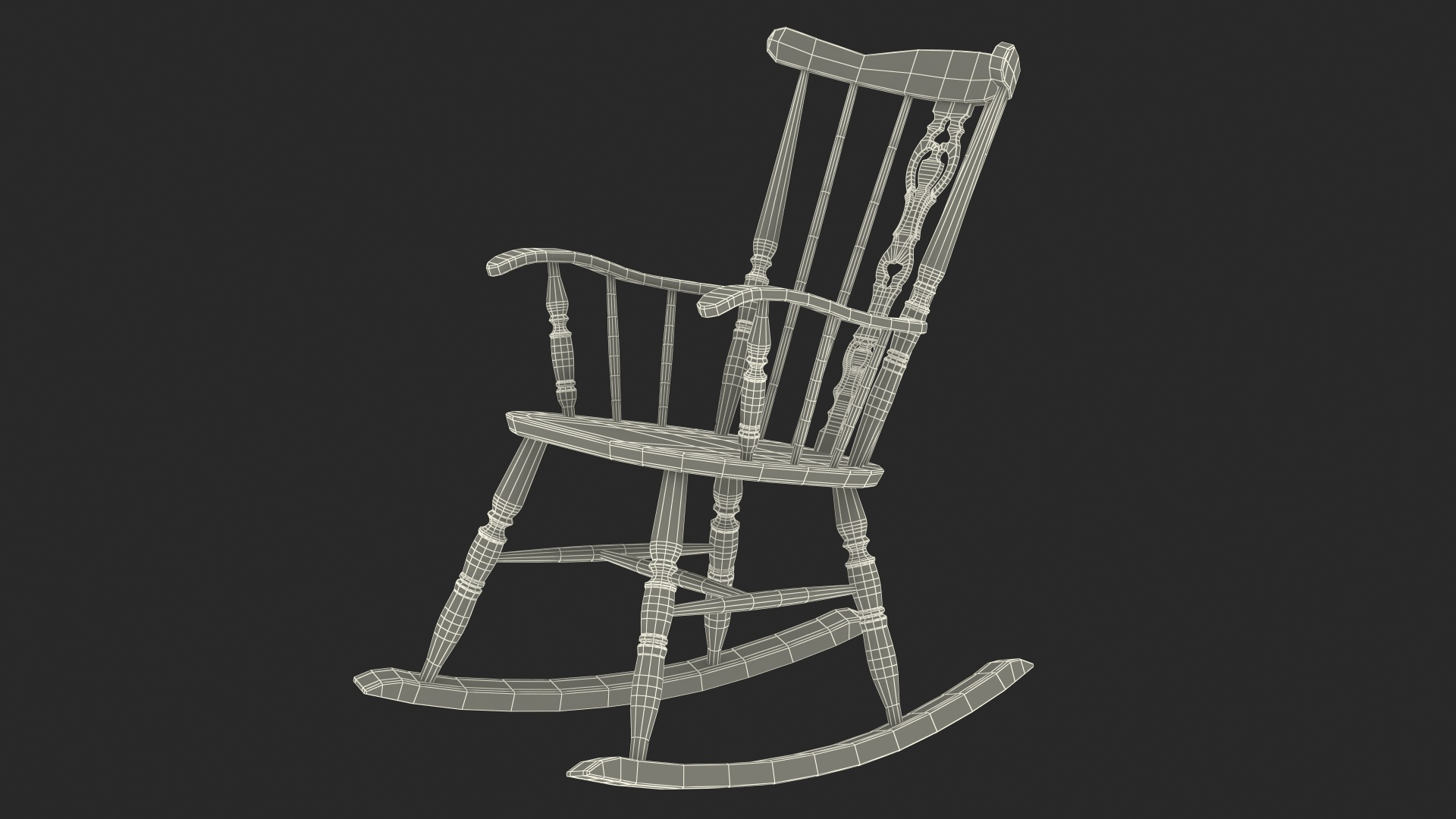 3D Antique Wooden Rocking Chair Model - TurboSquid 1511485