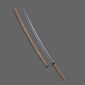 PBR Katana Japanese Sword Light Wood V3