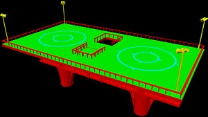 3D HELIPORT HELICOPTER LANDING PLACE model