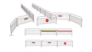 Steel Barricade Fence 3D