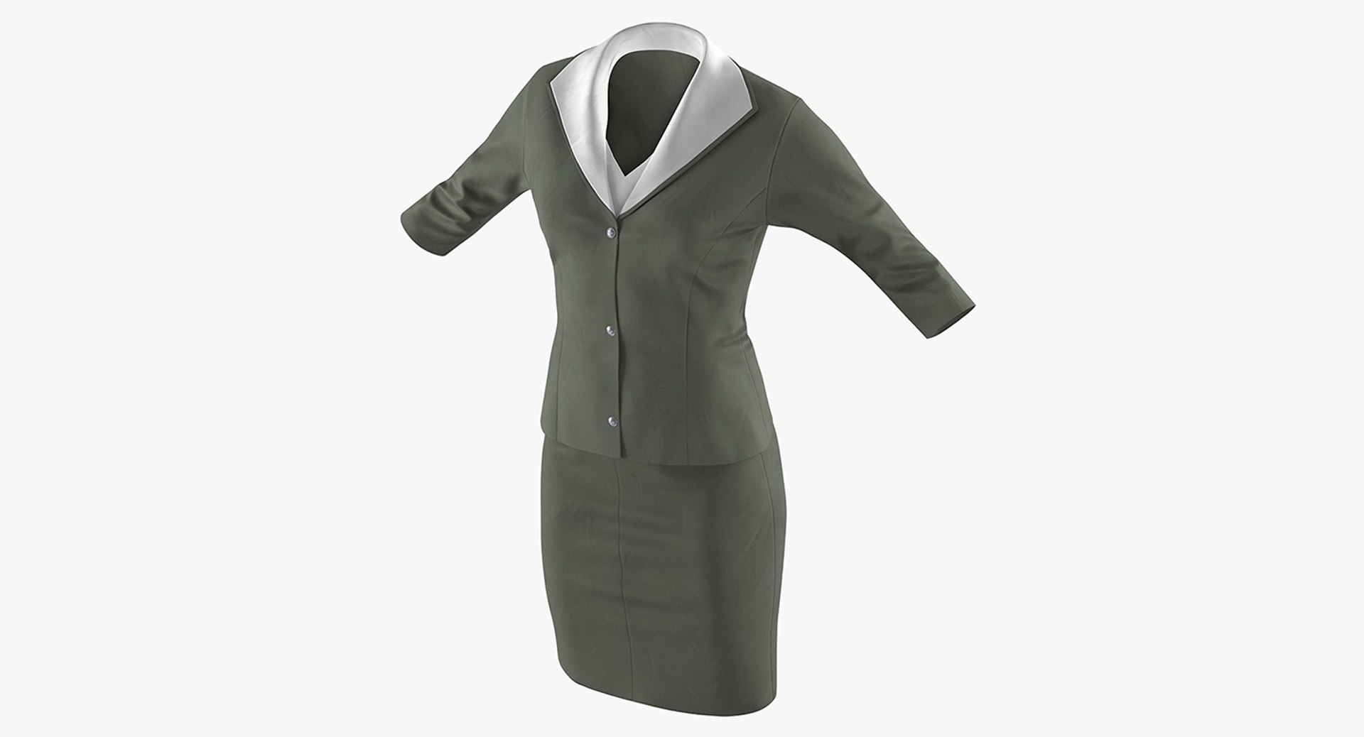Women Skirt Suit 3D model preview