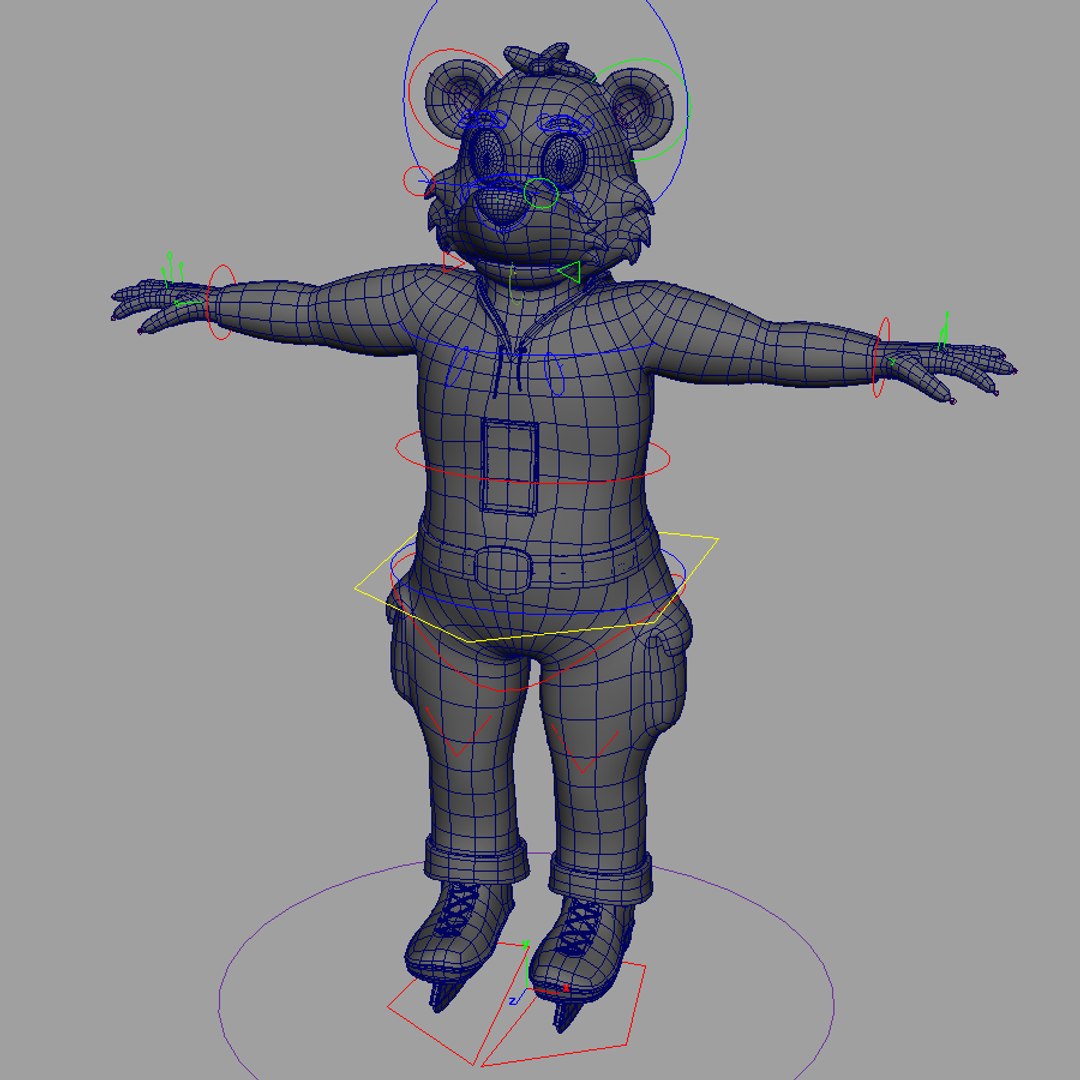 Ma Cartoon Bear Character Rigged