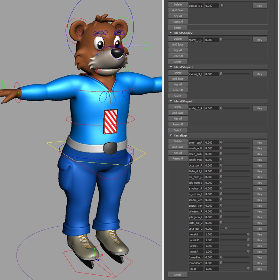 Ma Cartoon Bear Character Rigged