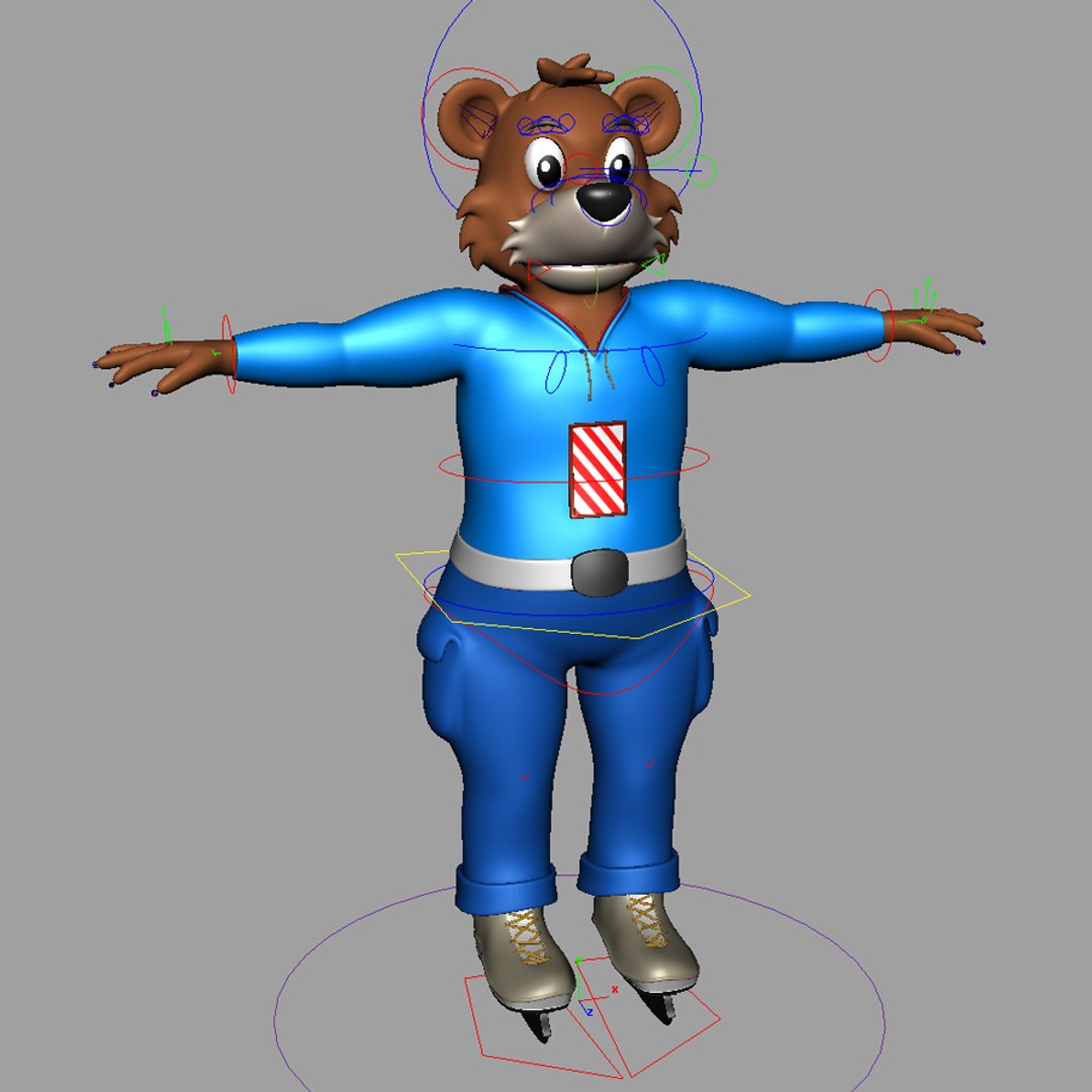 Ma Cartoon Bear Character Rigged