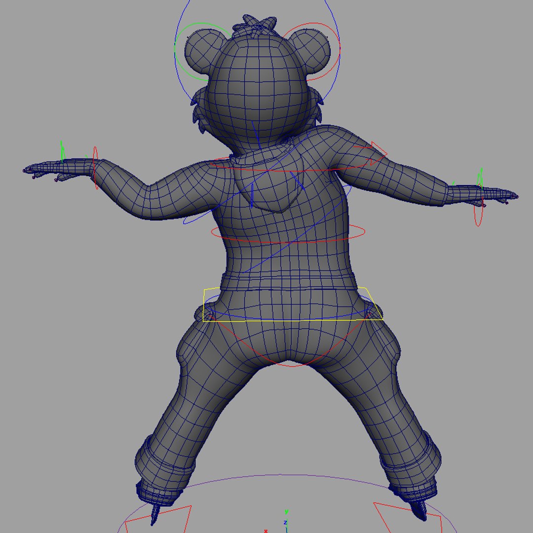 Ma Cartoon Bear Character Rigged