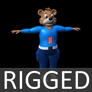 ma cartoon bear character rigged