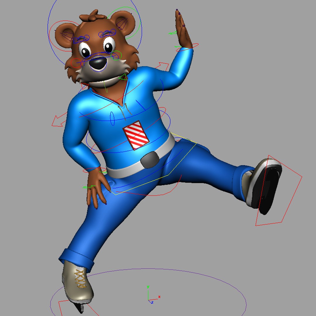 Ma Cartoon Bear Character Rigged