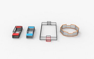 3D Table Soccer set 3D model model