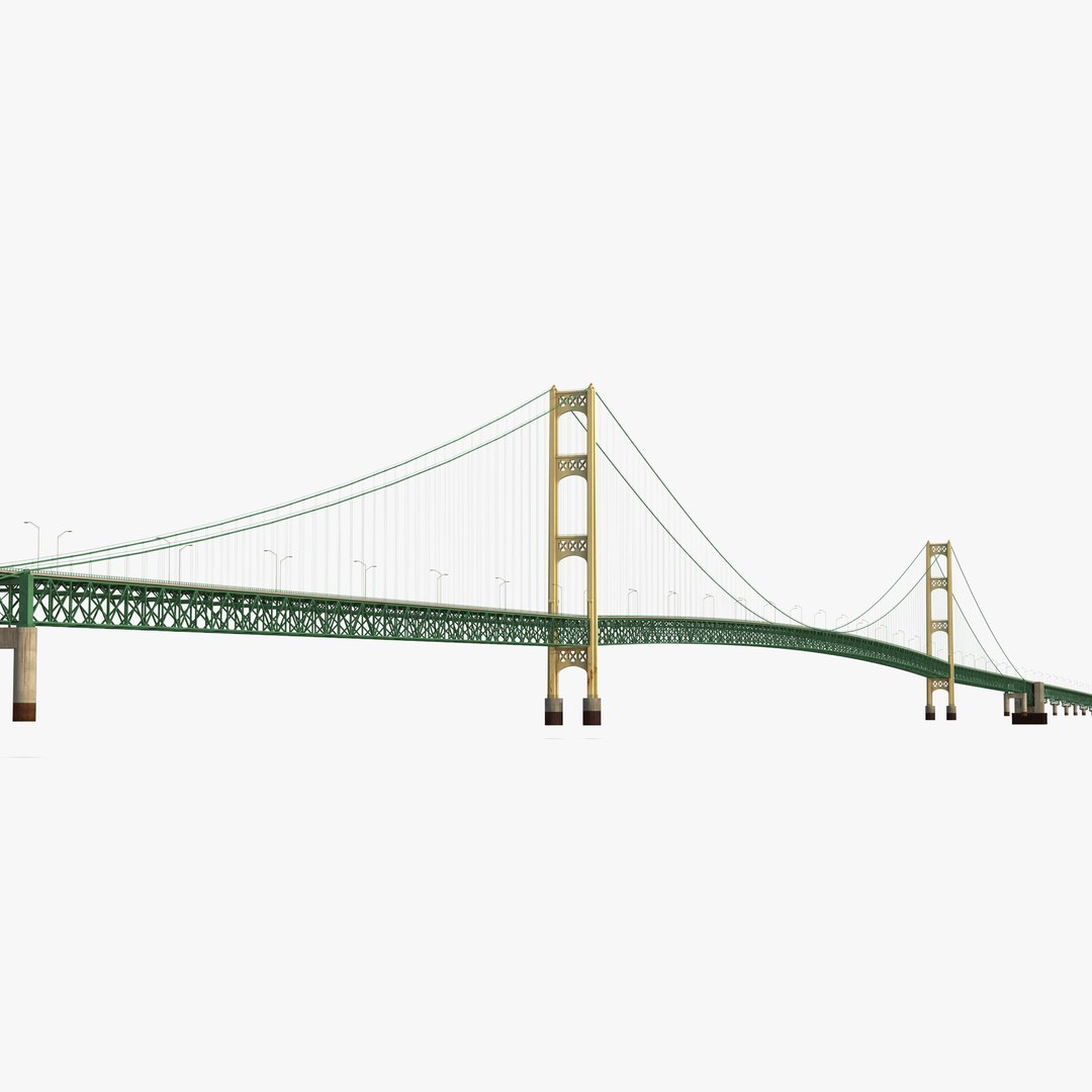 Mackinac Bridge 3D Model 3D model preview
