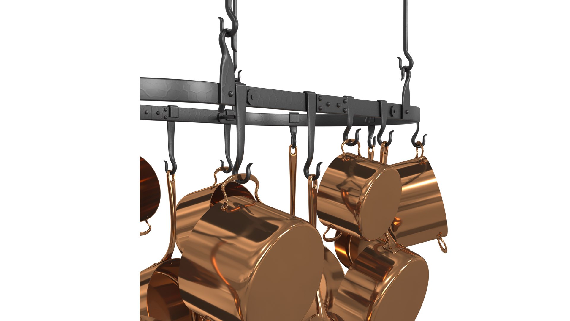3D Ceiling Mounted Copper Pot Pan Rack - TurboSquid 2184393