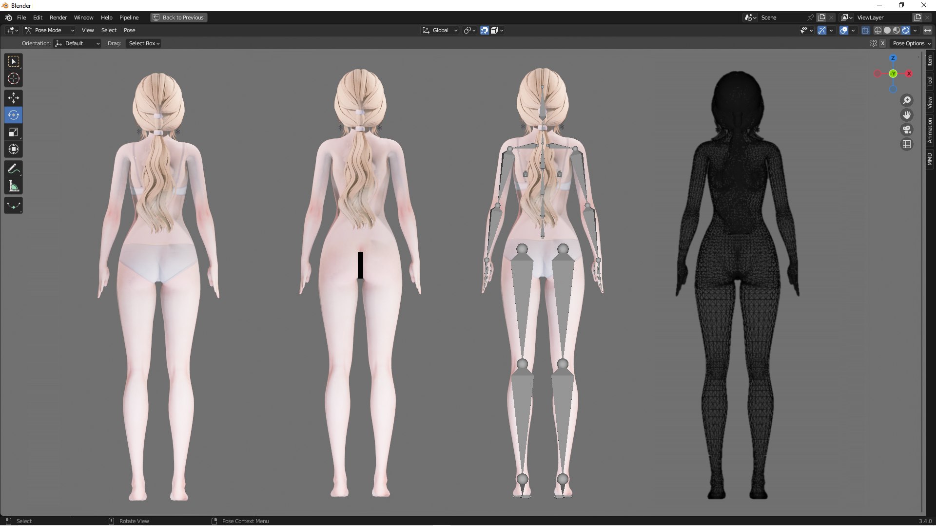 Lingerie Clothes 0009 - Rigged -Unreal - Unity - Blender - Animated ...
