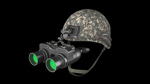 Military helmet with night vision Goggle device 3D model 3D