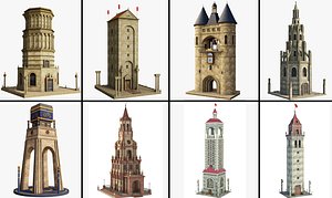 Fantasy Tower Collection 3D model