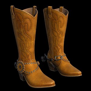 3d model western boots