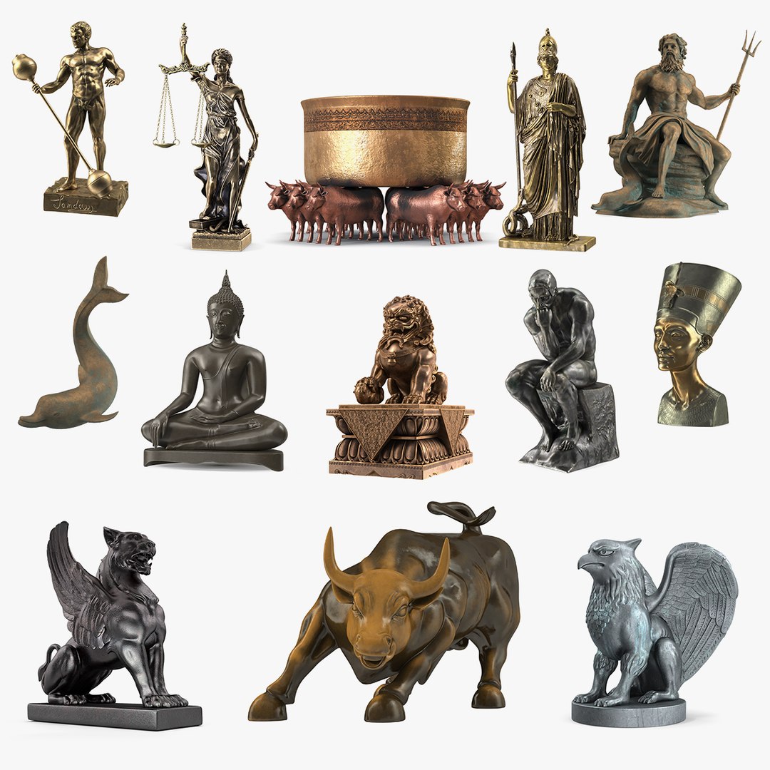 Bronze Sculptures Collection 11 3D model preview