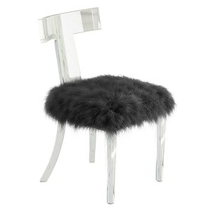 wool lucite chair upholstered 3D model