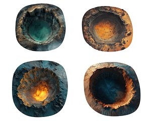 3D model Volcanoes on the Alien Planet PAck 4