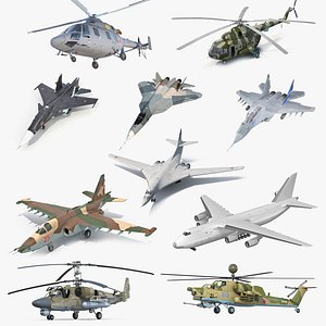 Rigged Russian Military Aircrafts Collection 3
