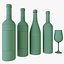 Wine bottle set 3