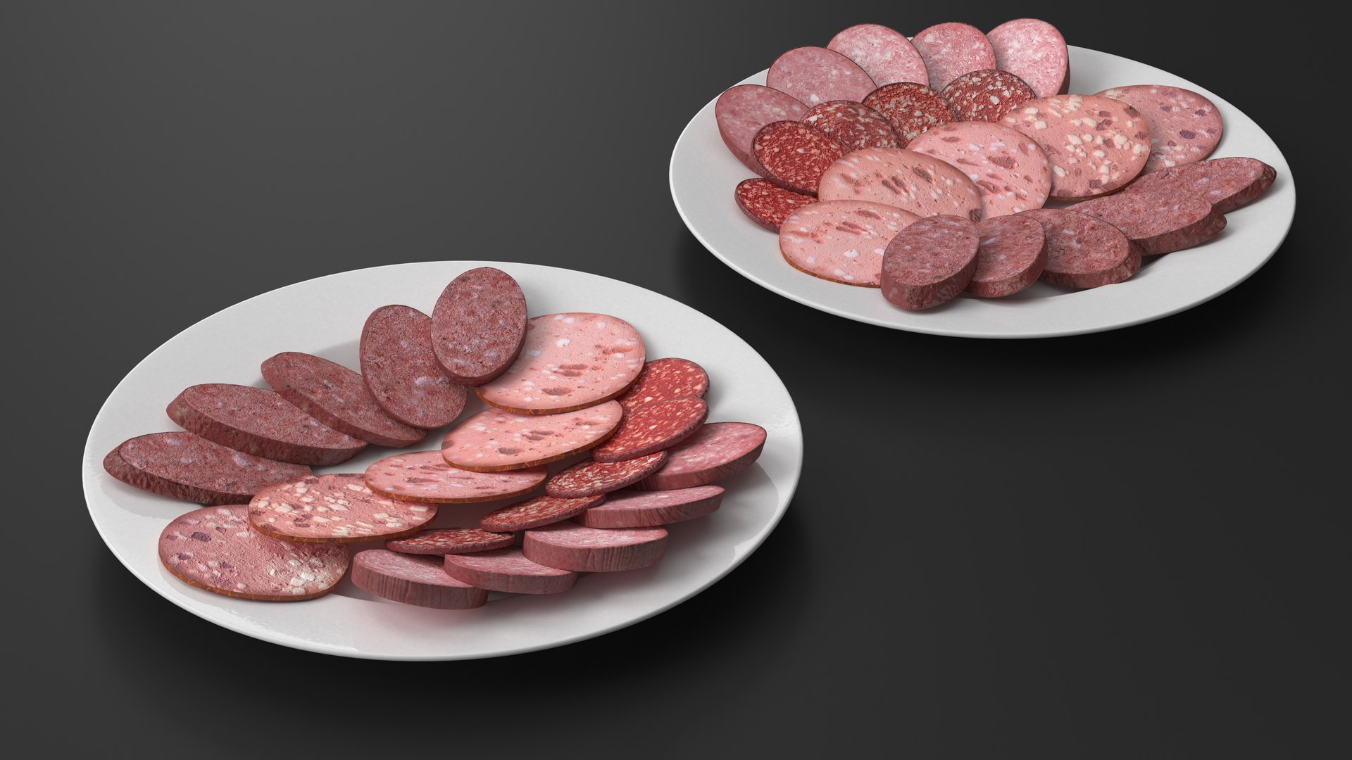 Assorted Deli Meats Platter 3D Model - TurboSquid 2198579
