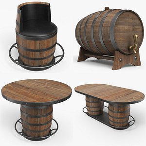 3D Barrel Themed Bar Furniture Collection 2