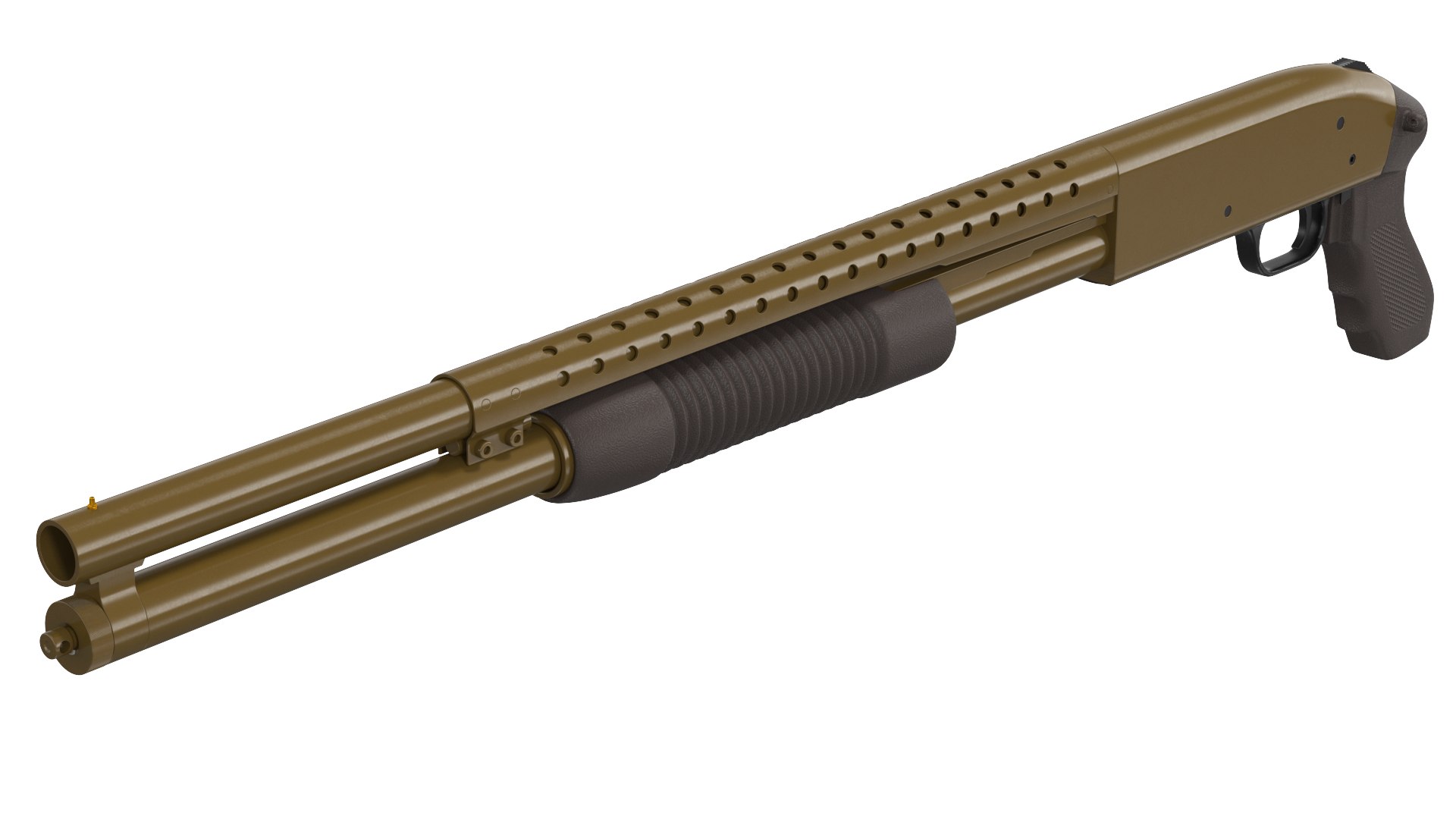 Green Pump Action Shotgun 3D model preview
