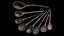 8 Old Wooden Cooking Spoons Ladles Rustic Antique Hand Made Carved Worn Kitchen Vintage Tool 8K PBR