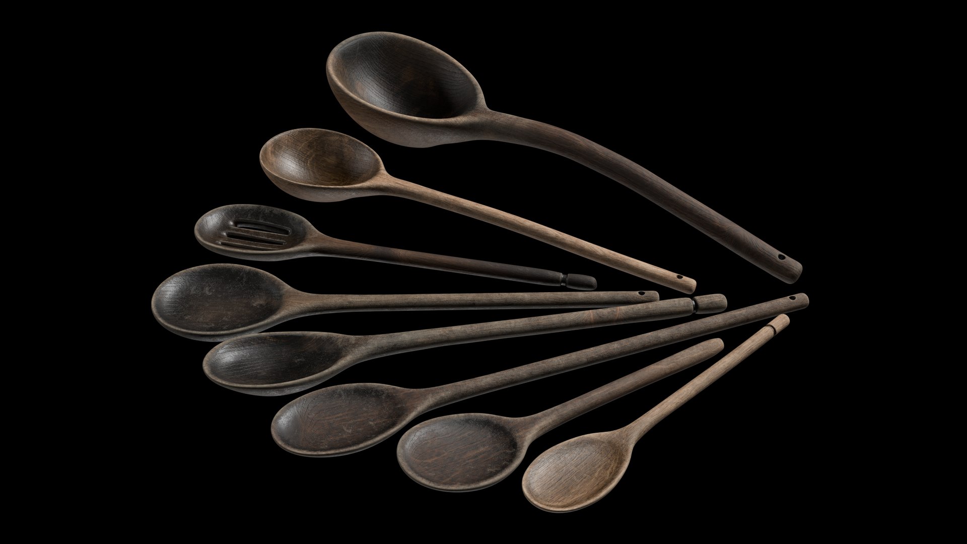 8 Old Wooden Cooking Spoons Ladles Rustic Antique Hand Made Carved Worn Kitchen Vintage Tool 8K PBR 3D model https://p.turbosquid.com/ts-thumb/0j/16SJut/XJ/productshot_0001/png/1755765958/1920x1080/fit_q87/9fd47ee4f058a74940fe01d0048c08eaa4e80147/productshot_0001.jpg