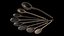 8 Old Wooden Cooking Spoons Ladles Rustic Antique Hand Made Carved Worn Kitchen Vintage Tool 8K PBR
