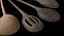 8 Old Wooden Cooking Spoons Ladles Rustic Antique Hand Made Carved Worn Kitchen Vintage Tool 8K PBR