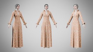 Dress 29 Sunset Bloom Brocade 3D model