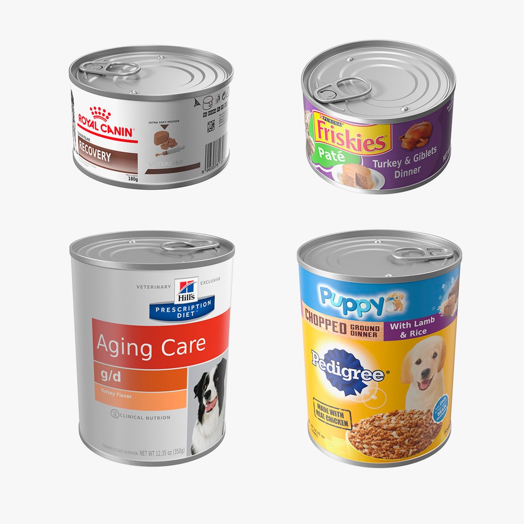 Pet Canned Food Collection 3 3D model preview