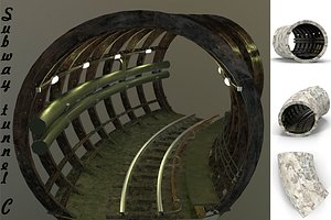 3D model subway tunnel