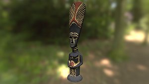 3D african totem - statue