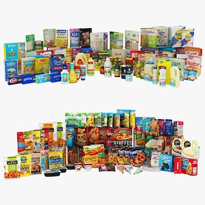 Pantry Staples and Frozen Foods 166 in 1 3D model