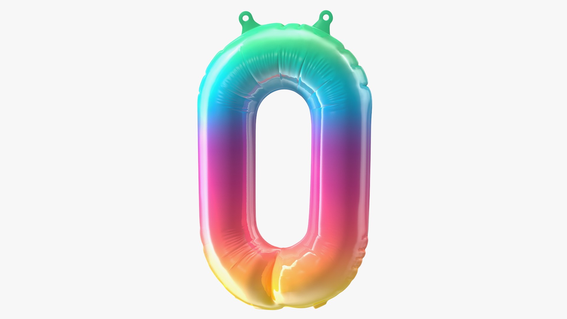 Balloon Numbers 0 Rainbow 3D model preview