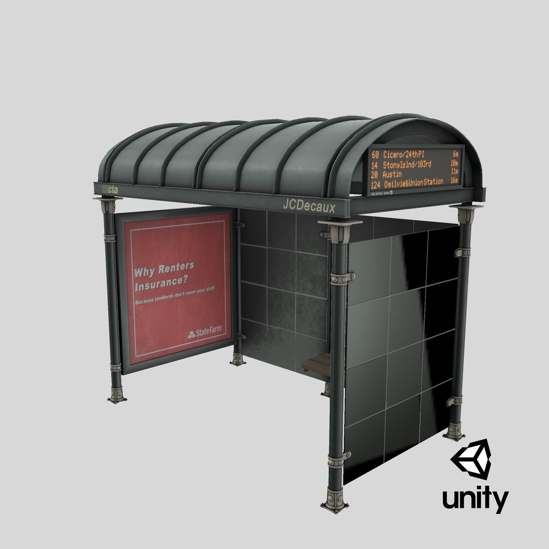 3D bus stop - TurboSquid 1652052
