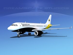 scale airbus a319 airliner 3d model