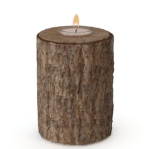 3d realistic wooden candle