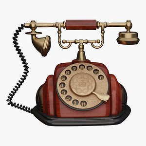 3D old telephone