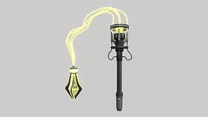 3D SciFi Flail A05 Black Yellow - Sci Fi Weapon Design