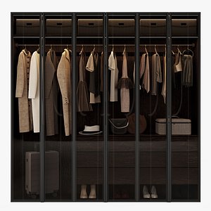 Walk-in closet with glass doors