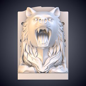 Wolf Bookend Sculpture 3D Model PM-22