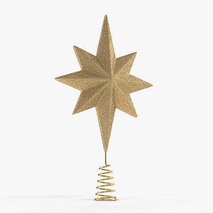 golden star christmas tree 3D