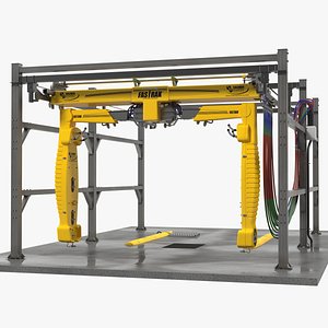 Fastrak Touch Free Carwash System Rigged 3D Model