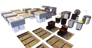 Furniture Fittings Mega Pack - Waste Bins 3D model