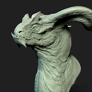 3d model dragon head print