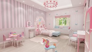 girls bedroom 3D